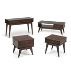 Table d'appoint rectangulaire WYNDENHALL Tierney en bois massif, style moderne du milieu du siècle, 56 cm de large - 56 cm L x 51 cm P x 56 cm H