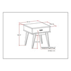 Table d'appoint rectangulaire WYNDENHALL Tierney en bois massif, style moderne du milieu du siècle, 56 cm de large - 56 cm L x 51 cm P x 56 cm H