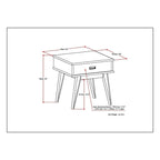 Table d'appoint rectangulaire WYNDENHALL Tierney en bois massif, style moderne du milieu du siècle, 56 cm de large - 56 cm L x 51 cm P x 56 cm H