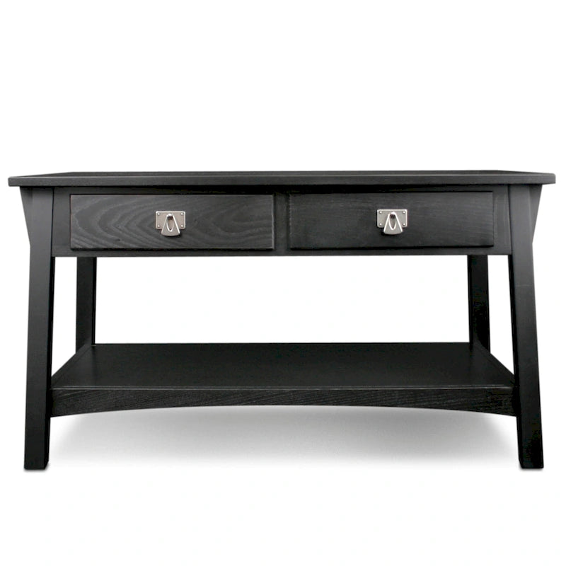 Table basse Leick Home Mission à deux tiroirs avec étagère