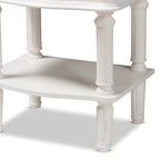 Table de chevet à deux tiroirs, finition blanche style ferme, par Baxton Studio