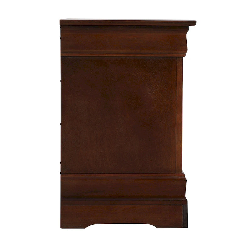 Table de chevet en bois à 2 tiroirs Louis Philippe