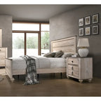 Ensemble de chambre à coucher 3 pièces Roundhill Furniture Imerland, finition blanc délavé contemporain
