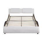 Lit plateforme capitonné en similicuir avec éclairage LED