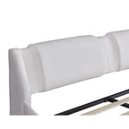 Lit plateforme capitonné en similicuir avec éclairage LED