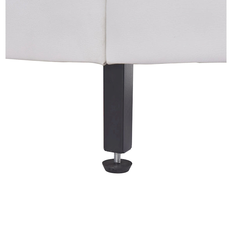 Lit plateforme capitonné en similicuir avec éclairage LED