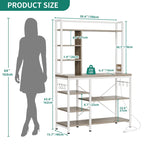 Étagère de rangement utilitaire Moasis Kitchen Bakers Rack avec prises électriques et support pour four à micro-ondes