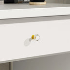 Ensemble coiffeuse avec miroir lumineux, étagères et tiroirs de rangement, blanc - 80 cm (L) x 40 cm (l) x 140 cm (H)