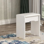 Ensemble coiffeuse avec miroir lumineux, étagères et tiroirs de rangement, blanc - 80 cm (L) x 40 cm (l) x 140 cm (H)