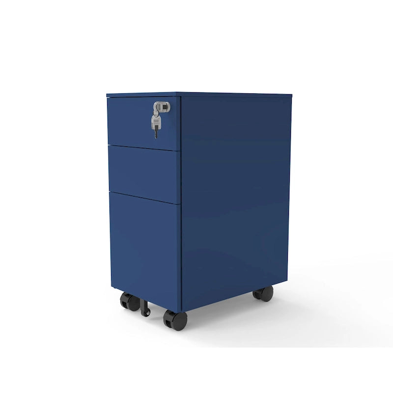 Classeur mobile à 3 tiroirs verrouillables Owen Urban en métal mat de Furniture of America