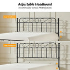 Lit plateforme en métal Diana Transitional 62 à motif floral, avec housse lavable, par HULALA HOME