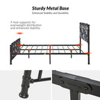 Lit plateforme en métal Diana Transitional 62 à motif floral, avec housse lavable, par HULALA HOME