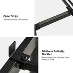 Lit plateforme en métal Diana Transitional 62 à motif floral, avec housse lavable, par HULALA HOME