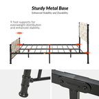 Lit plateforme en métal Diana Transitional 62 à motif floral, avec housse lavable, par HULALA HOME