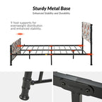 Lit plateforme en métal Diana Transitional 62 à motif floral, avec housse lavable, par HULALA HOME