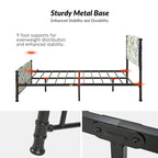 Lit plateforme en métal Diana Transitional 62 à motif floral, avec housse lavable, par HULALA HOME