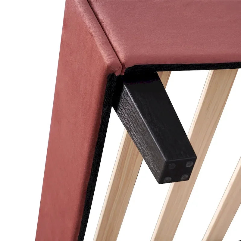 Lit plateforme capitonné avec tête de lit en velours à motif floral