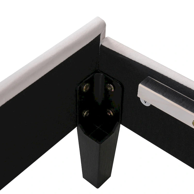 Lit plateforme capitonné avec tête de lit en velours à motif floral