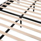 Lit plateforme capitonné avec tête de lit en velours à motif floral