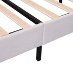 Lit plateforme capitonné avec tête de lit en velours à motif floral