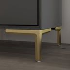 Table de chevet Kerrogee noire et blanche à trois tiroirs biseautés