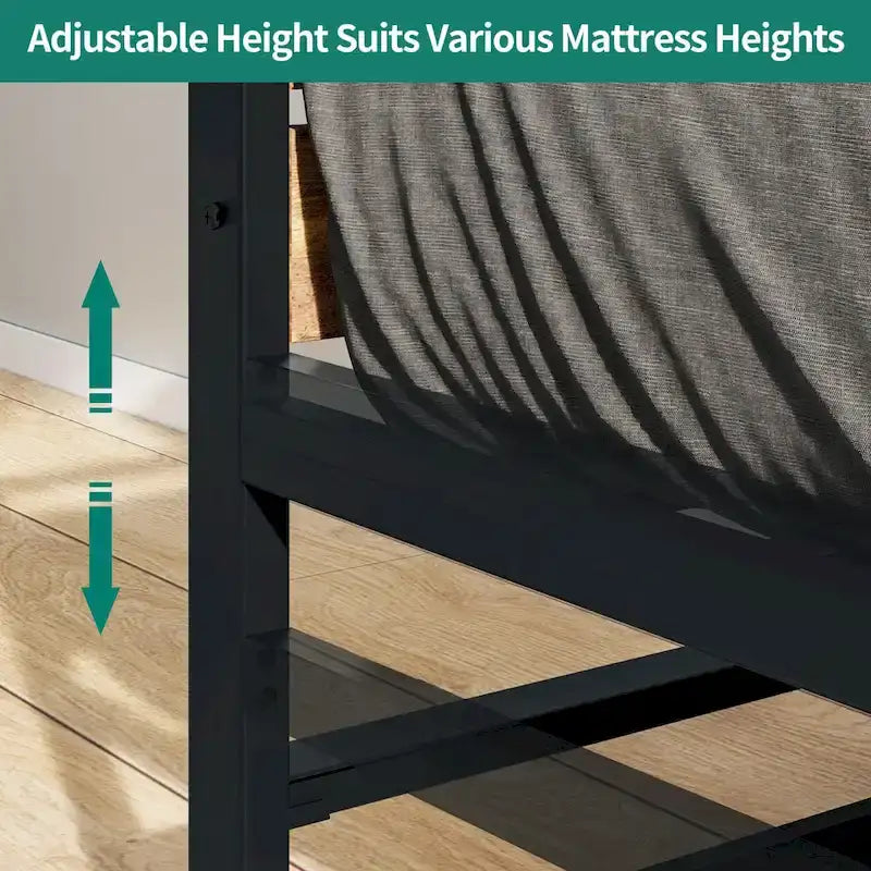 Lit gigogne double en métal noir