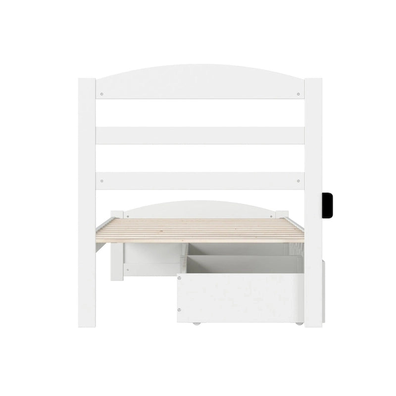 Lit plateforme Warren avec pied de lit et 2 tiroirs de rangement
