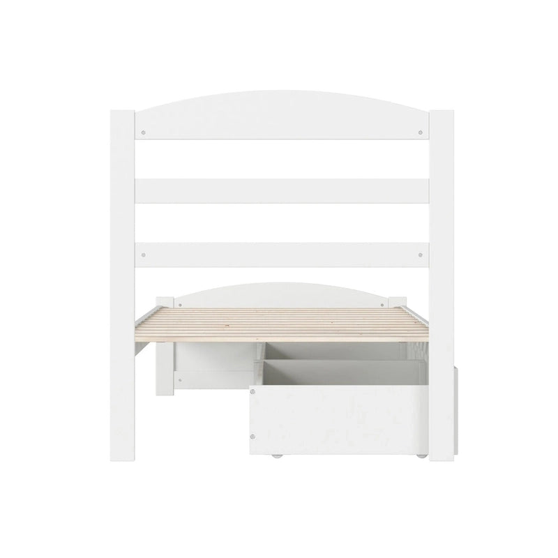 Lit plateforme Warren avec pied de lit et 2 tiroirs de rangement