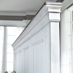 Lit à panneaux Queen Copper Grove Allyson Park blanc anthracite brossé