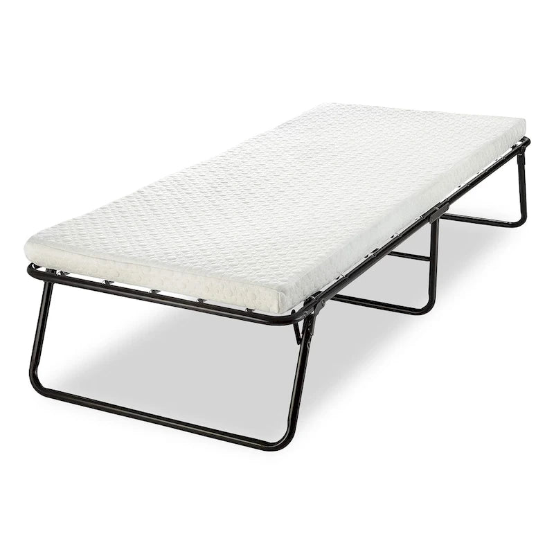 Lit pliant Onetan 14 pouces avec matelas en mousse à mémoire de forme luxueux, lit d'appoint portable