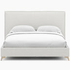 Lottie Cream Boucle Upholstered Queen Platform Bed Frame