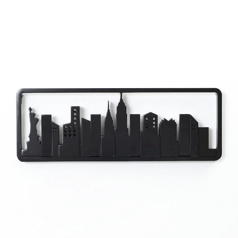 Porte-manteau et porte-serviettes mural en bois noir à 4 crochets - 56,6 cm de large