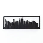 Porte-manteau et porte-serviettes mural en bois noir à 4 crochets - 56,6 cm de large