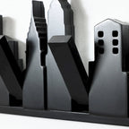 Porte-manteau et porte-serviettes mural en bois noir à 4 crochets - 56,6 cm de large