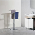 Metal Modern Free-Standing Towel Rack Stand, Chrome