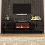 30 Recessed Electric Fireplace High Glossy TV Stand Combo Fireplace