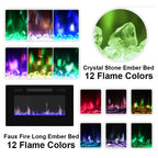 Cheminée électrique encastrée 30 pouces avec meuble TV laqué brillant intégré