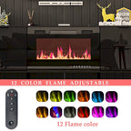 Cheminée électrique encastrée 30 pouces avec meuble TV laqué brillant intégré