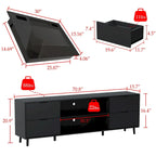 Cheminée électrique encastrée 30 pouces avec meuble TV laqué brillant intégré