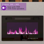 Cheminée électrique encastrée 30 pouces avec meuble TV laqué brillant intégré