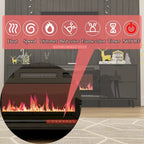 Cheminée électrique encastrée 30 pouces avec meuble TV laqué brillant intégré