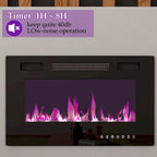 Cheminée électrique encastrée 30 pouces avec meuble TV laqué brillant intégré