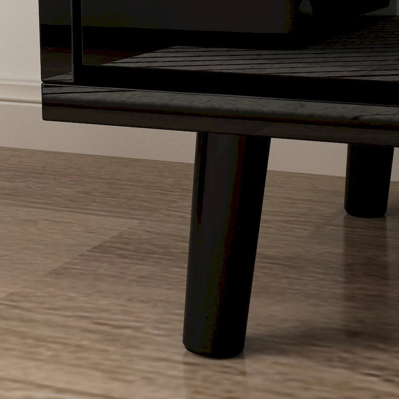 Cheminée électrique encastrée 30 pouces avec meuble TV laqué brillant intégré