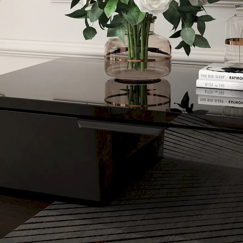 Cheminée électrique encastrée 30 pouces avec meuble TV laqué brillant intégré