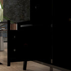 Cheminée électrique encastrée 30 pouces avec meuble TV laqué brillant intégré