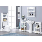 Étagère échelle à 4 niveaux UTEX, étagère de salle de bain autoportante, étagère ouverte en bois à 4 niveaux, étagère en forme d'échelle