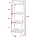 Étagère échelle à 4 niveaux UTEX, étagère de salle de bain autoportante, étagère ouverte en bois à 4 niveaux, étagère en forme d'échelle