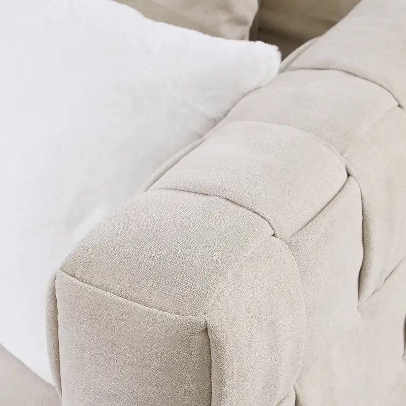 Canapé tissé 2S beige clair 2052, canapé au concept contemporain novateur. Canapé tissé artisanal.