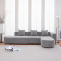 Modern L shape boucle Sofa with curved seat (facing right)