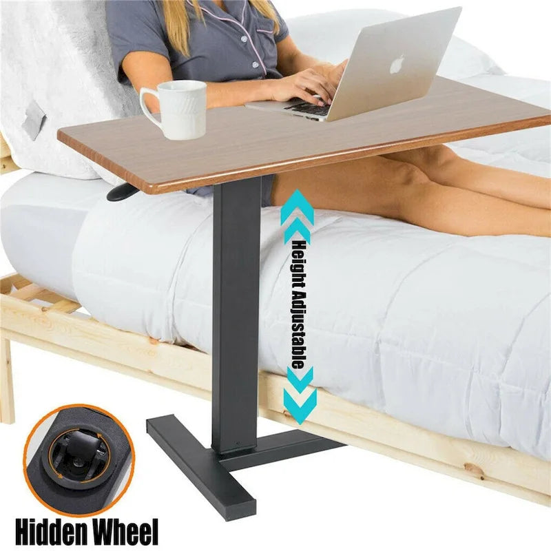 Chariot de lit à roulettes réglable pour ordinateur portable, support de table d'appoint pour canapé